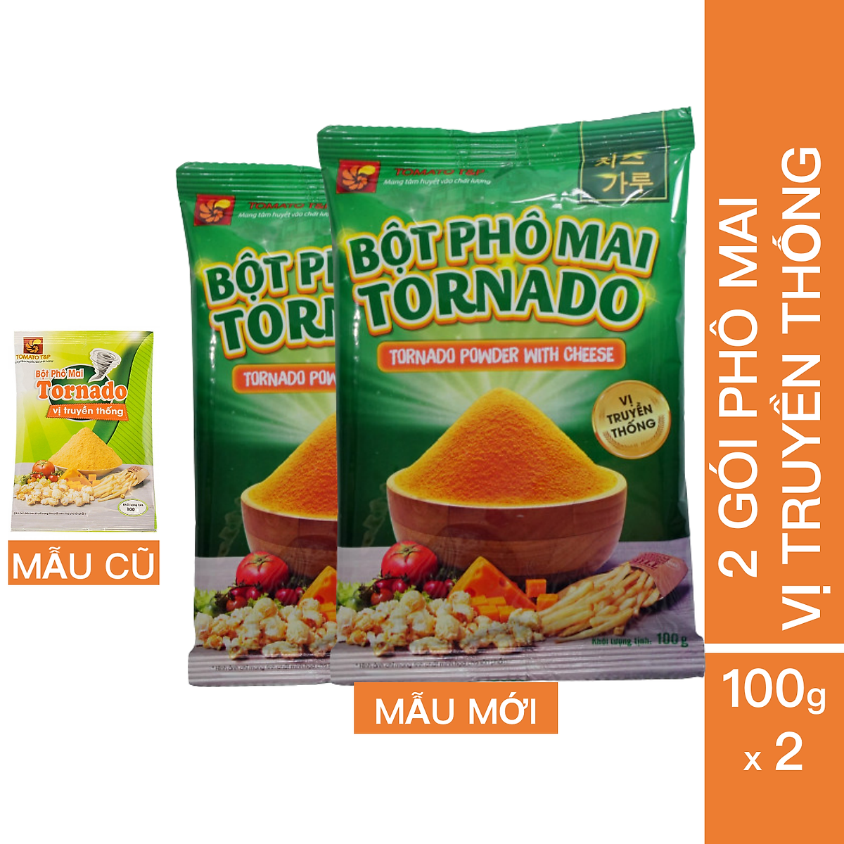 Combo 2 Túi Bột Phô Mai Tornado Vị Truyền Thống (100g / tui)
