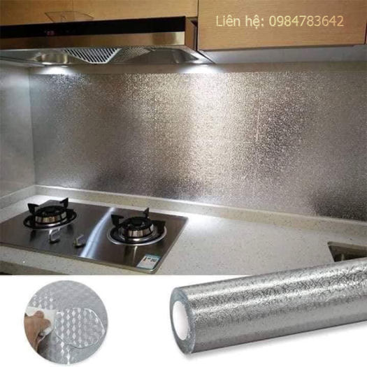 Giấy Bạc Dán Tường Nhà Bếp Chống Cháy - Chống Thấm (Kích Thước 61cm x 3m)