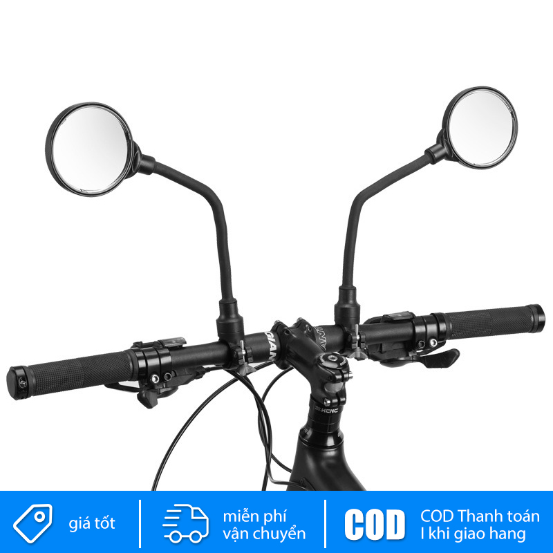 Xe đạp đường núi, gương chiếu hậu xe đạp giá đỡ tay lái, gương chiếu hậu xe đạp xoay có thể điều chỉnh, gương an toàn lồi acrylic góc rộng