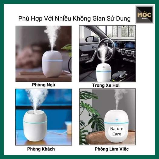 Máy Phun Sương Tinh Dầu Mini Humidifier 220Ml Máy Khuếch Tán Tinh Dầu Phun Sương Tạo Ẩm Cho Phòng Ngủ & Trên Ôtô Đèn Xông Tinh Dầu Có Hai Chế Độ Phun & Led 7 Màu Thay Đèn Ngủ & Giúp Xua Duổi Côn Trùng mocstore, loại tốt giá rẻ