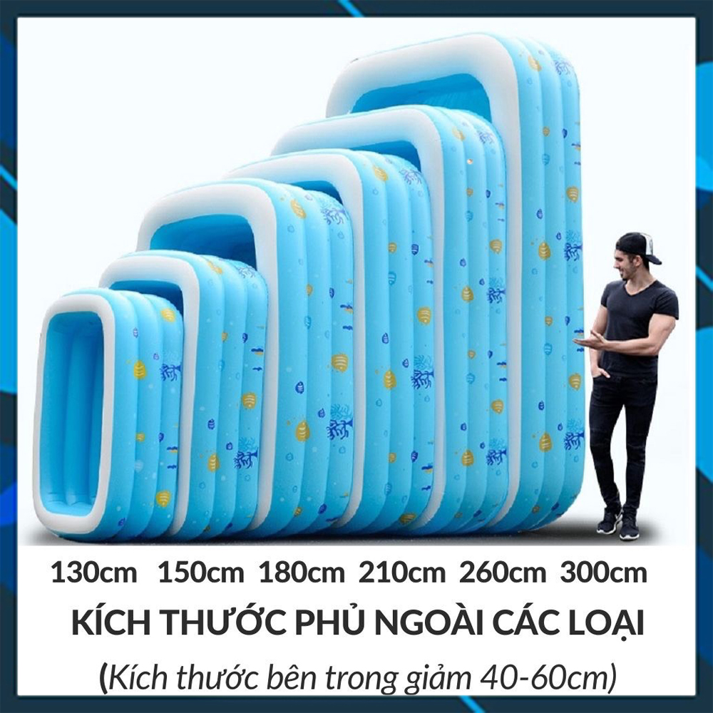 Bể bơi phao trẻ em, hồ bơi phao trẻ em, hồ bơi phao 3 tầng khổng lồ cho gia đình 2m1 210x140x60cm , phao bơi hồ bơi trẻ em đa năng cao cấp mehai shop