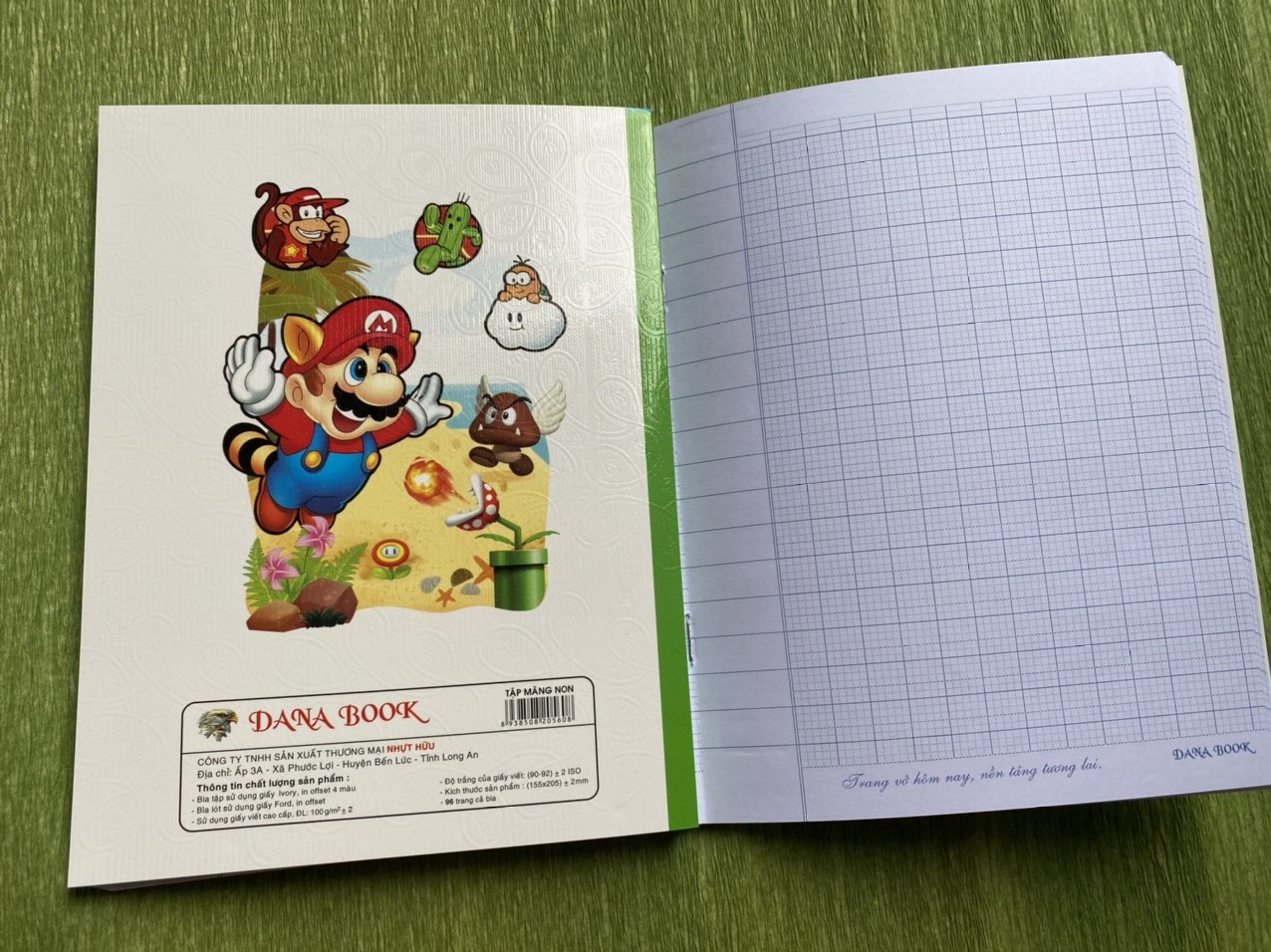 Lốc 10 Cuốn Tập Danabook 5 ô ly , 96 trang,Định lượng 100g/m2 loại giấy dày và đẹp