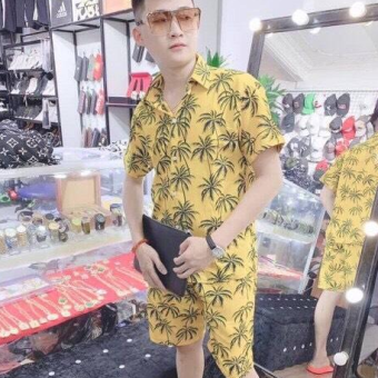 [ GIẢM GIÁ SỐC ] Bộ Đồ Ngủ Pijama Cộc Cộc CC LV Nam Nữ Chất Liệu Kate Thái Họa Tiết Cực Đẹp F4