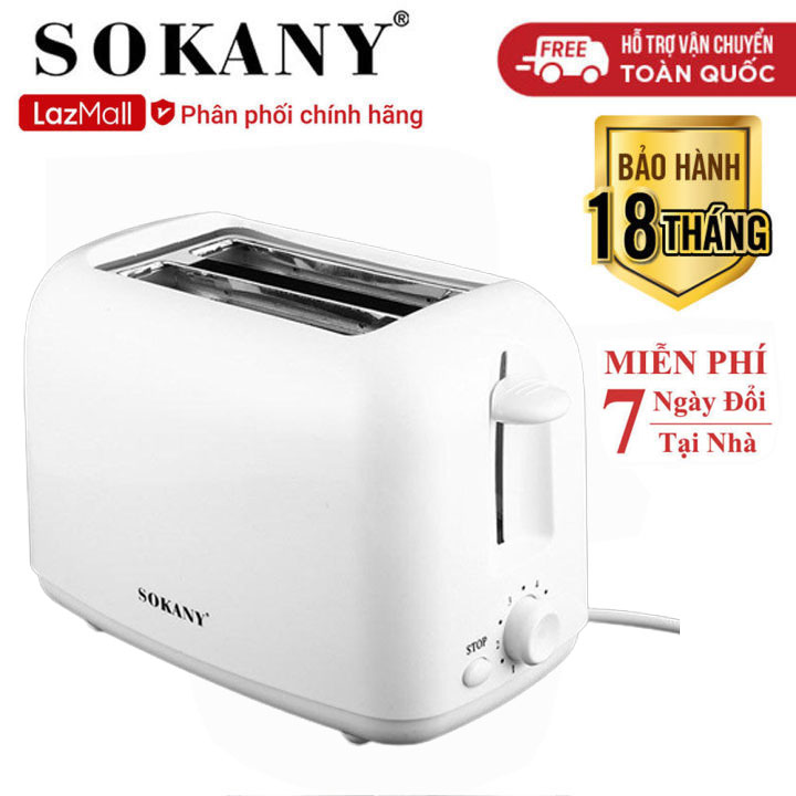 Máy nướng bánh mì, máy nướng bánh sandwich mini SOKANY trắng 700W nướng nhanh trong 1-2p có chế độ tự ngắt và hẹn giờ công nghệ cao [ BẢO HÀNH UY TÍN 18 THÁNG - 1 ĐỔI 1 TRONG 7 NGÀY ]