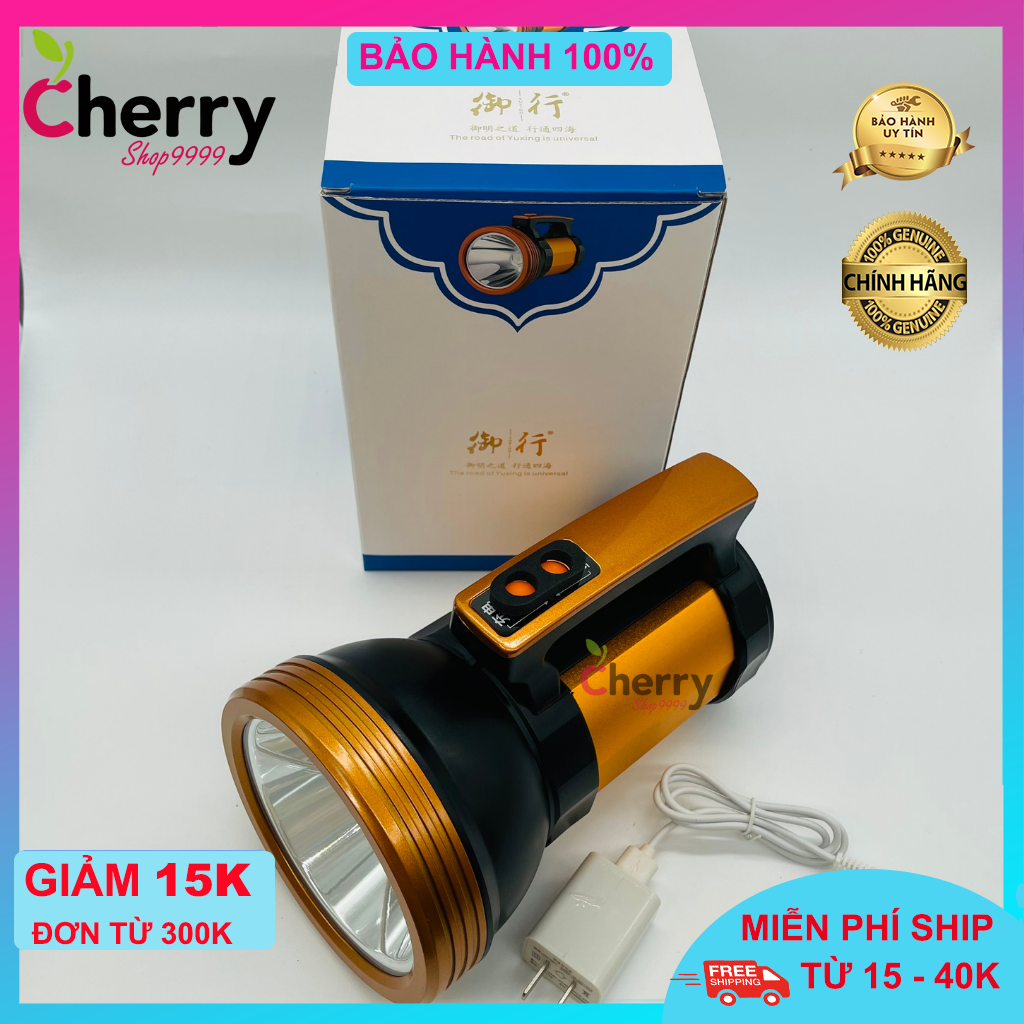 Đèn pin siêu sáng led sạc điện chống nước đa năng fx f3 pin bền bỉ ánh sáng vàng hoặc trắng