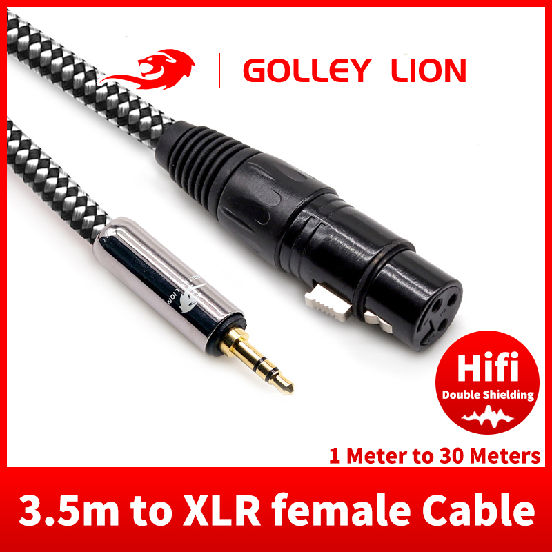 GOLLEY LION XLR to 3.5mm Cable, Female XLR to 1/8 inch Mini Stereo Jack Aux Microphone Cable Mic Cord ราคา 356 บาท*ส่งฟรี