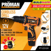 PROMAN Cordless Drill 12V + FREE Eco Bag - Original/Authentic