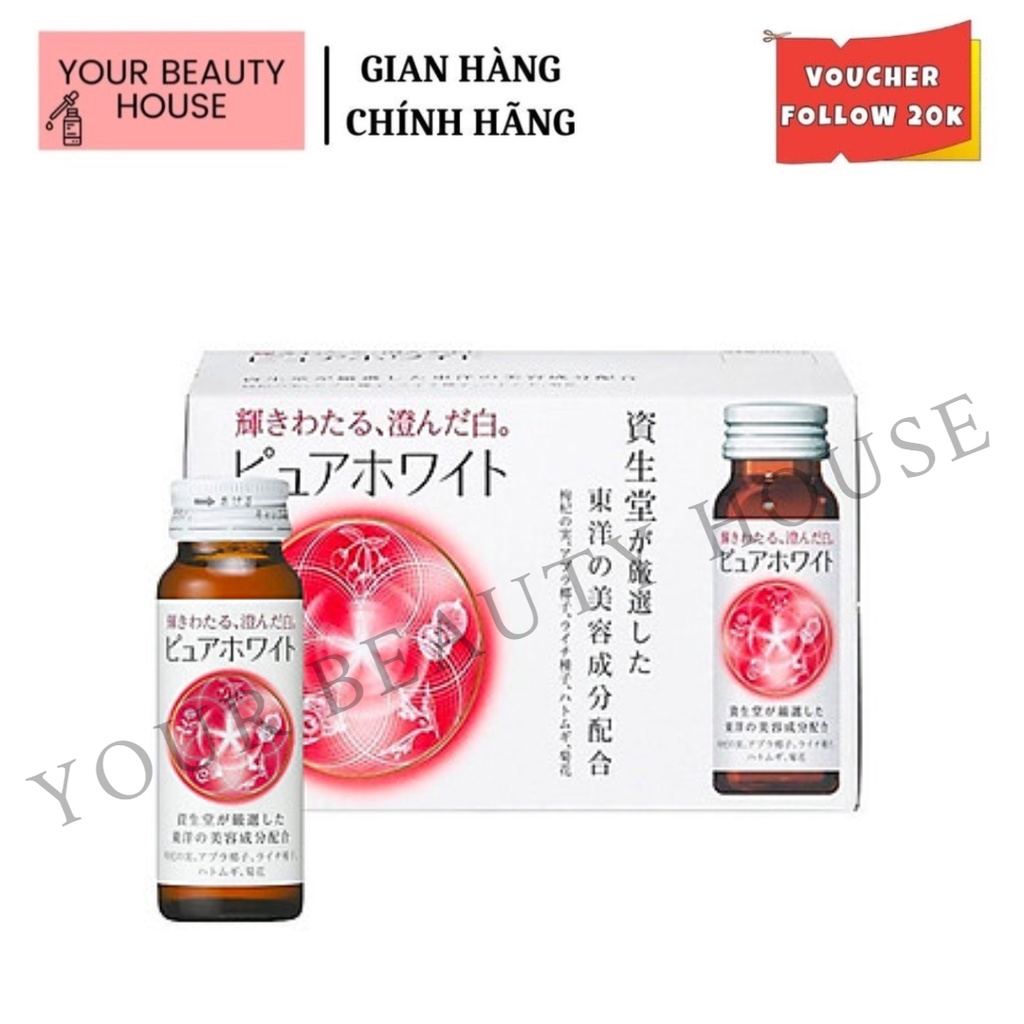 Nước uống trắng da pure white nhật bản - hộp 10 lọ