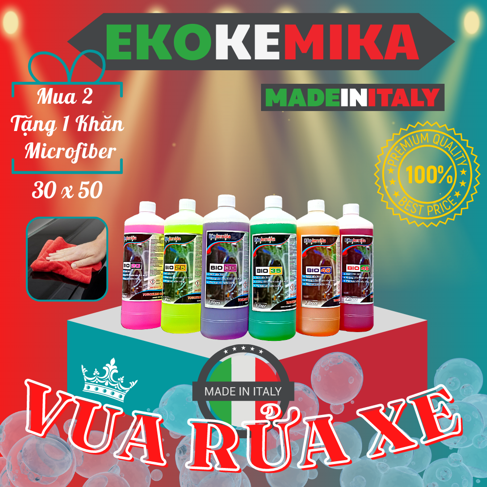 Bình 1 Lít Dung Dịch Rửa Xe Không Chạm, Chăm Sóc Nội Thất Ekokemika-Made In Italia