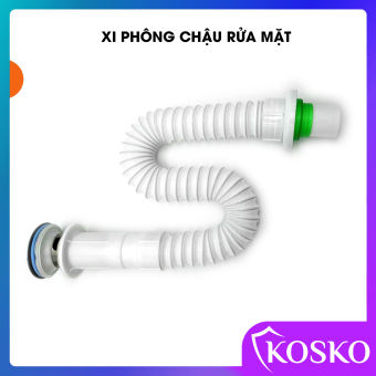 XI PHÔNG CHẬU RỬA MẶT, ỐNG THOÁT NƯỚC CHẬU RỬA MẶT LẬT NHỰA SUN ĐẦU INOX.Bộ xi phông lavabo thoát nước dùng cho chậu có lỗ xả tràn