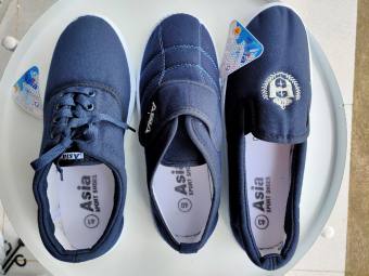 Giày Bata Asia xanh đen dán, xỏ, cột nam nữ siêu bền