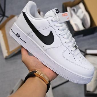 Giày Thể Thao Air Force 1 vệt đen, giày Af1 White Black bản chuẩn đế Air nam nữ full phụ kiện