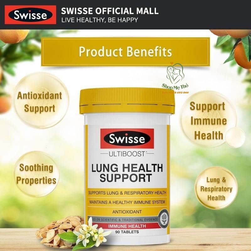 Viên giải độc phổi úc - viên thải độc phổi & hỗ trợ chức năng phổi swisse lung health support