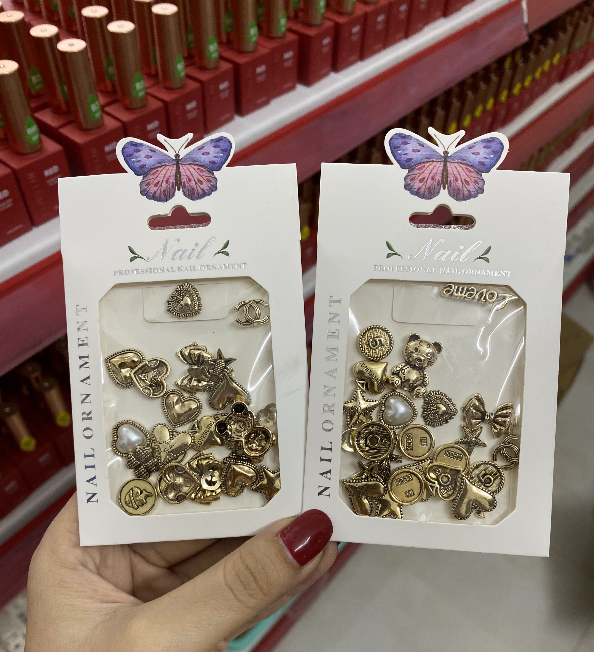 Chram đồng gắn móng siêu xinh mix mẫu túi to ú - Mini Nails