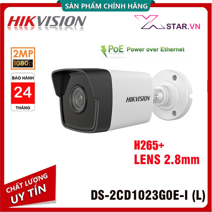 Camera quan sát ip poe hikvision 2.0mp - full hd 1080p- bh 24 tháng