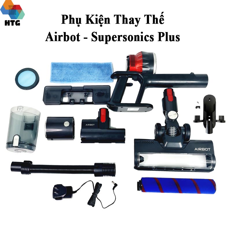 Phụ kiện máy hút bụt Airbot Supersonics Plus thay thế, sửa chữa, mở rộng, hút giường nệm, lau sàn, giá đỡ, ống dây nối, pin sạc, động cơ, con lăn sàn, hộp đựng bụi, hàng chính hãng