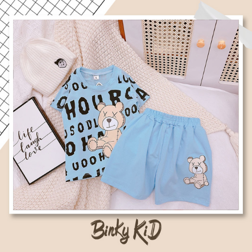 BỘ CỘC TAY GẤU XINH COTTON TÀU CHO BÉ GÁI, QUẦN CẠP BỌC XỊN XÒ SIZE 9-19KG [CT50]
