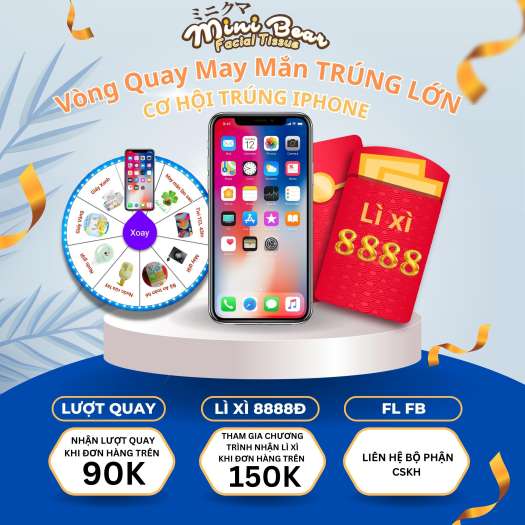 | Combo Tiết Kiệm | Khăn giấy minibear Nhật kèm 2 gói khăn ướt - lốc 10 gói Giấy ăn Chất liệu thiên nhiên 4 lớp mềm mại