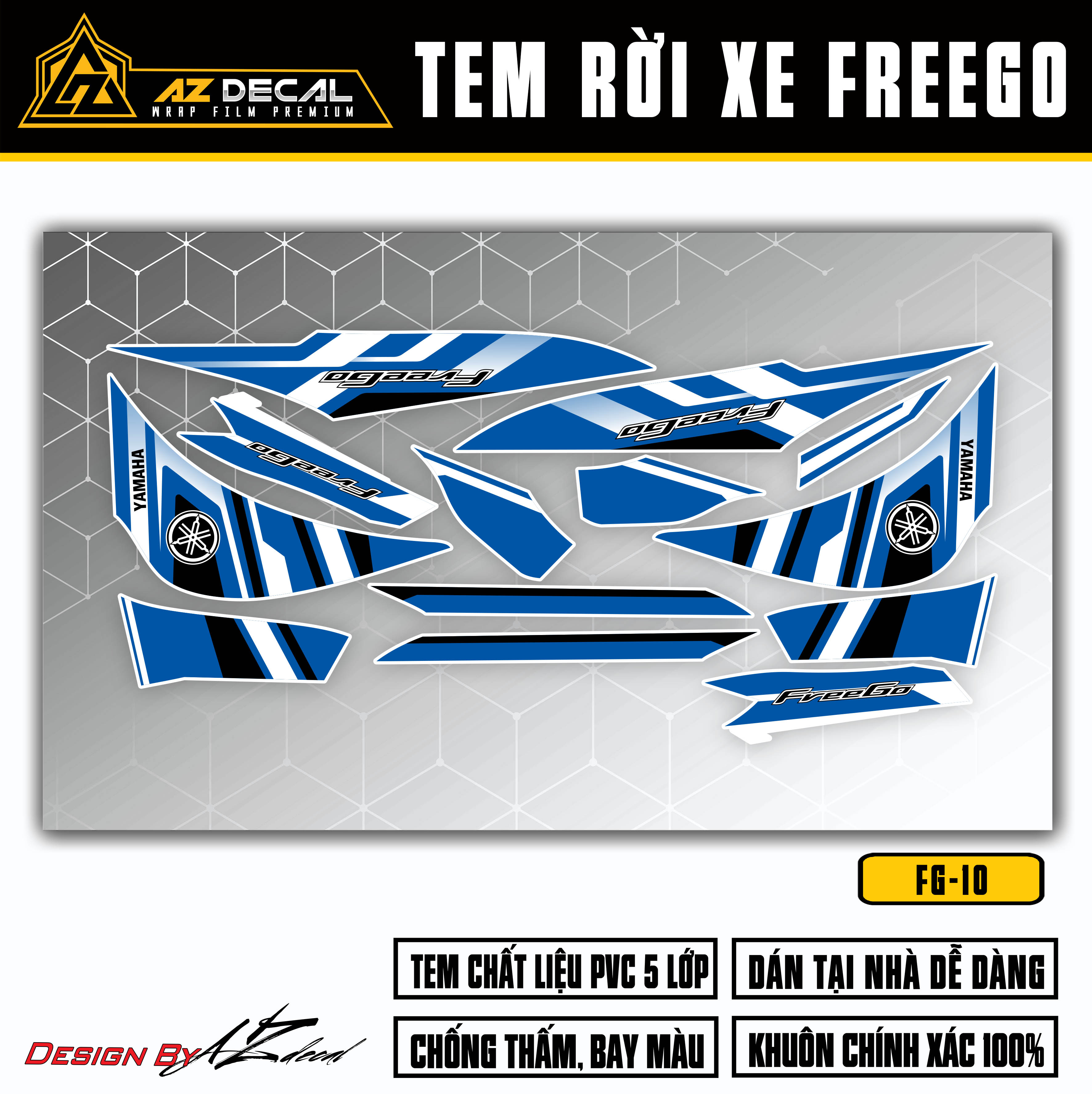 Tem Xe FreeGo Đẹp Phong Cách Thể Thao | FG-10 | Decal Chế Dán Xe FreeGo Bản Thường Và S Bản Đặc Biệt