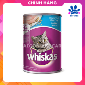 Thức ăn ướt pate Whiskas cho mèo trưởng thành lon 400g