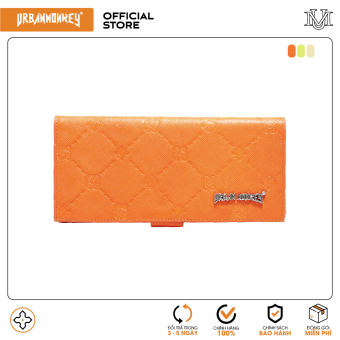 Ví Dài Da URBAN MONKEY LOLIPOP Màu Cam Họa Tiết Logo In Dập