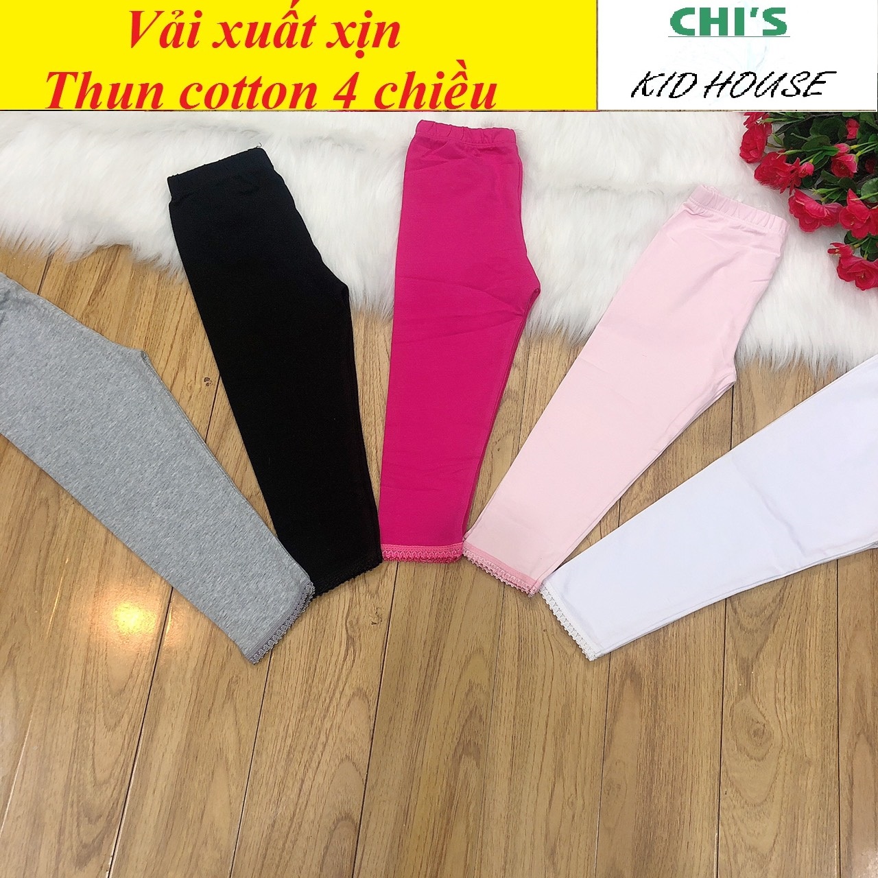 [HCM][VẢI XUẤT DƯ XỊN] QUẦN LEGGING TRƠN DÀI/ QUẦN DÀI THUN COTTON 4 CHIỀU CHO BÉ GÁI 9-41KG