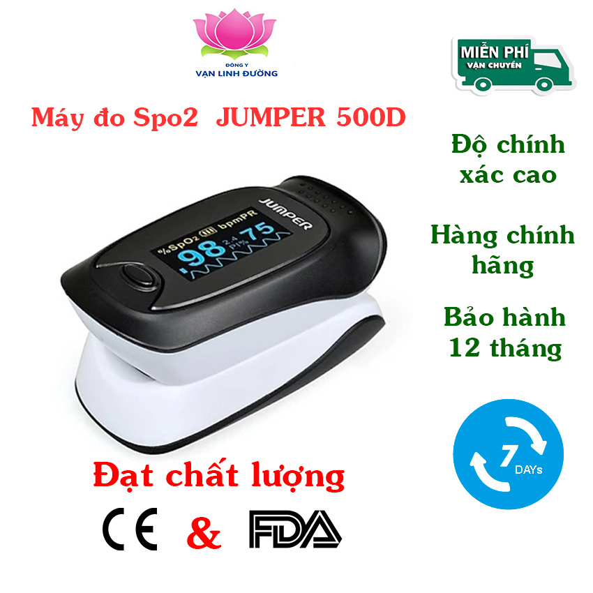 Máy đo nồng độ oxy trong máu spo2 chính hãng JUMPER 500D bảo hành 12 tháng
