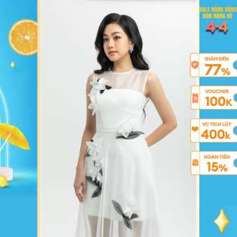 Đầm dạ hội nữ phối hoa lan IVY moda MS 45S2445
