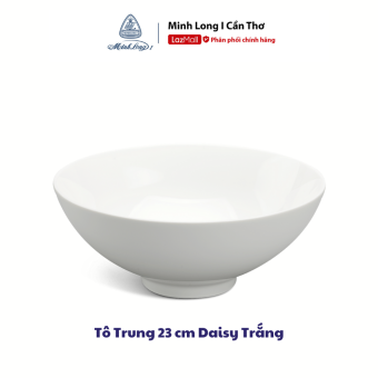 Tô Trung 23 cm Daisy Trắng - Sứ Đẹp Cao Cấp - Kiểu Dáng Trang Nhã Sang Trọng - Dùng Trong Bữa Ăn Gia Đình, Đãi Khách, Qùa Tặng Ý Nghĩa Cho Người Thân, Bạn Bè