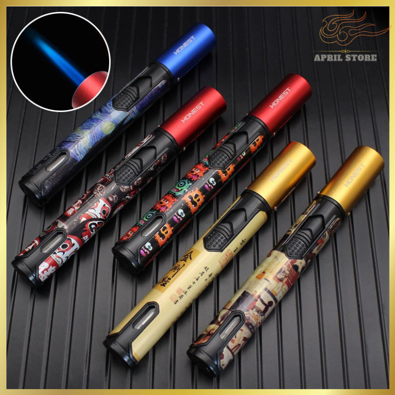 Bật Lửa-Bút Khò Gas Mỏ Hàn 1 Tia Cực Mạnh Honest Cao Cấp BC-159 Nhiều Họa Tiết (Không Gas)