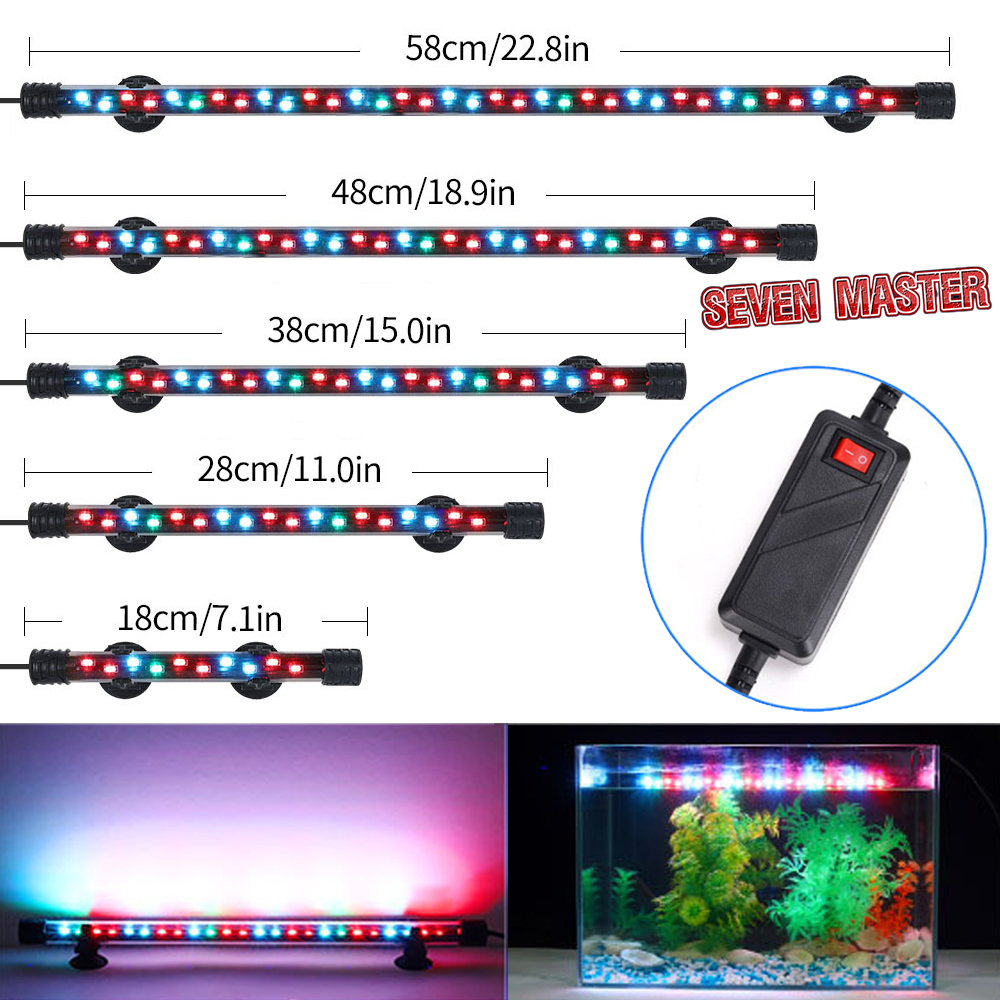 [Bảy Chủ] Đèn Bể Cá Chống Nước Chìm RGB 18/28/38/48/58CM Mà Không Cần Điều Khiển, Cho Hồ Cá Cảnh Quan Đèn Hồ Cá
