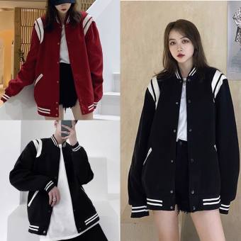 Áo khoác bomber nam nữ form rộng UNISEX, áo khoác nữ phối màu trắng viền MTP màu đỏ đen phong cách ulzzang, áo khoác thể thao nam nữ, áo khoác bong chày hàn quốc, áo bomber varsity, áo bomber jackit cá tính học sinh, TUỆ LÂM