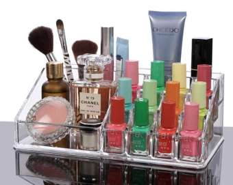 Khay đựng mỹ phẩm giá rẻ / khay đựng son 16 ngăn - Khay đựng son mỹ phẩm mica trong suốt cao cấp loại dày - Khay để son và dụng cụ make up đa năng