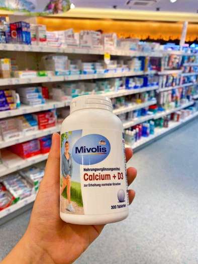 Viên uống bổ sung Canxi - Mivolis Calcium + D3 Lọ 300 viên Nội Địa Đức