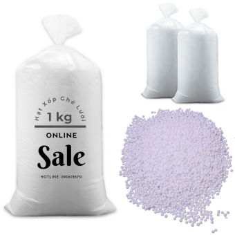 Hạt Xốp Ghế Lười 3ii Home 1Kg EPS 2mm 3mm Màu Trắng Được Khử Mùi An Toàn Cho Sức Khỏe VàThân Thiện Với Môi Trường