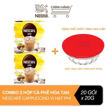 Combo 2 Hộp cà phê hòa tan Nescafé Latte sữa hạt vị hạt phỉ (Hộp 10 gói x 24g)