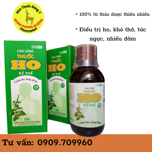 CAO LỎNG GIẢM HO BỔ PHẾ FITO - chai 200ml, hỗ trợ người bị ho gió, ho khan, ho có đờm, viêm phổi