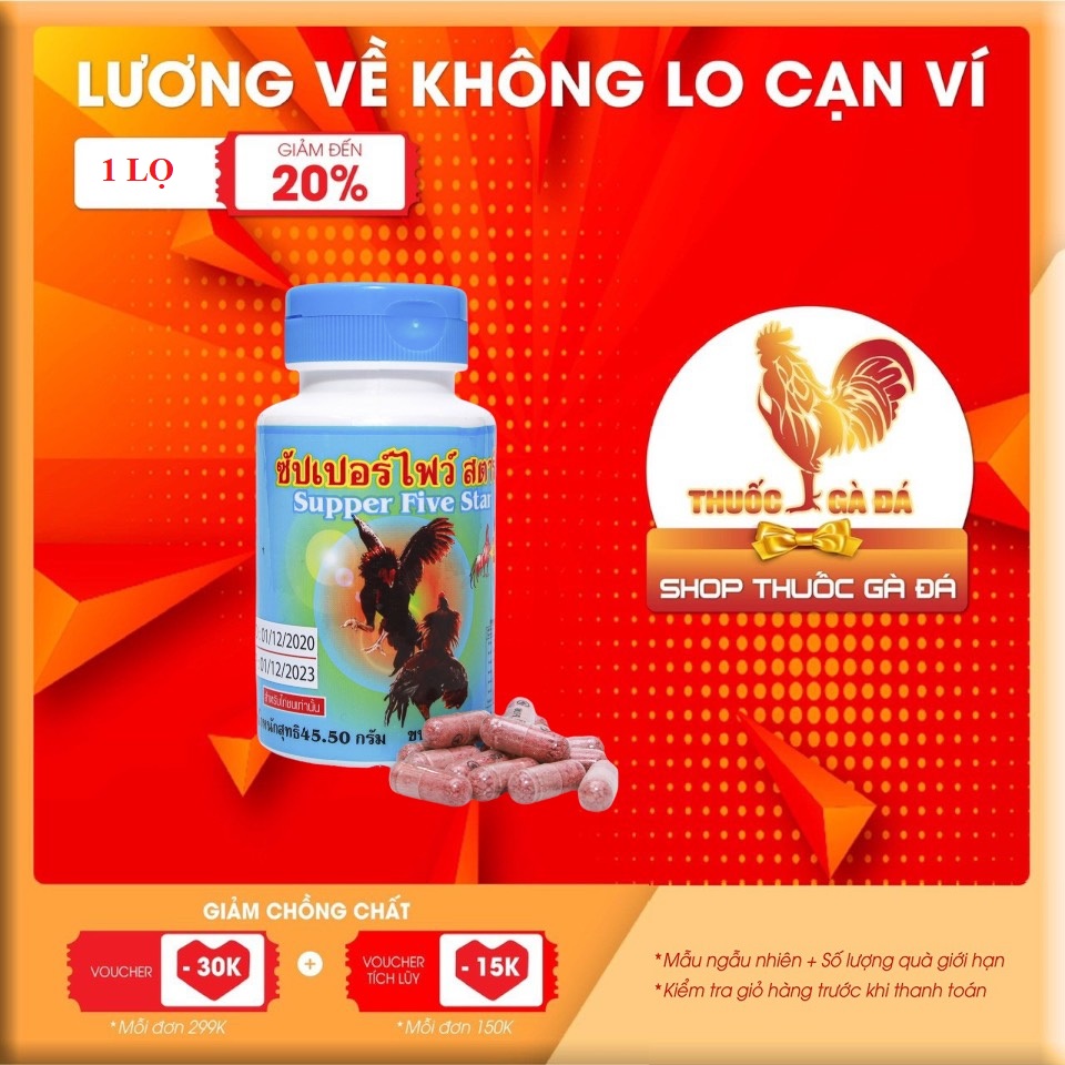 Super five star bổ gân, cứng xương xanh cho gà đá