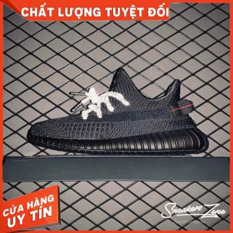 GIÀY THỂ THAO YEEZY BOOST 350 V2 STATIC Black ĐEN Phản Quang Dây Và Gót SNEAKERS ZONE