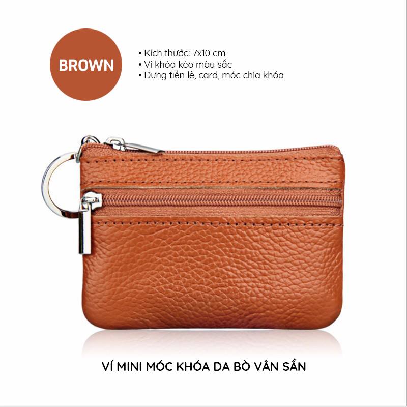 Ví mini - ví đi chợ - ví treo chùm chìa khóa cao cấp- ví da mini da bò thật - VM03S thatchatstore