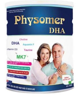 Sữa Physomer DHA dinh dưỡng dành cho người trung và cao tuổi.