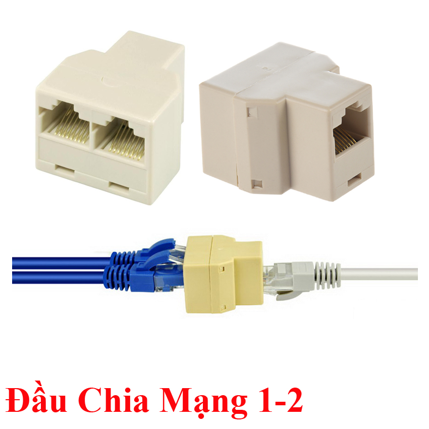 Đầu chia dây cáp mạng internet / lan 1 ra 2 chuẩn rj45