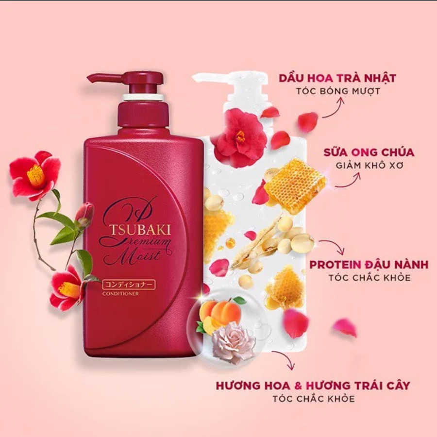 Dầu gội Tsubaki Premium nuôi dưỡng tóc Bóng mượt, chắc khỏe 490ml
