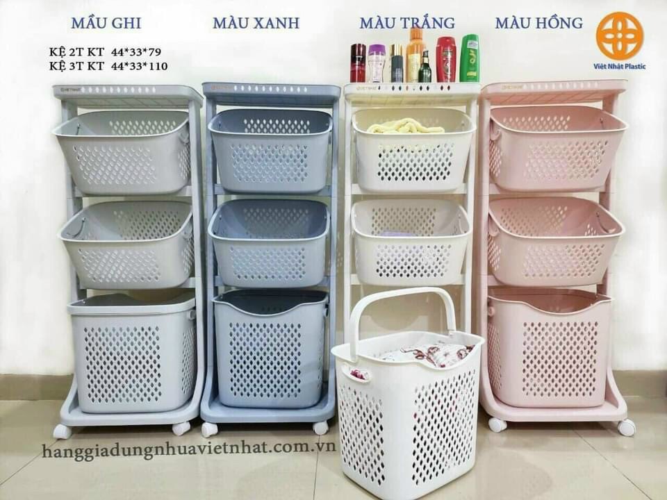 Kệ đựng đồ đa năng 3-4 tầng có bánh xe Việt Nhật