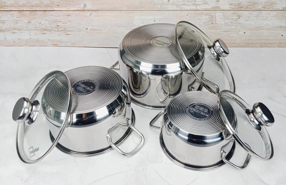 Bộ Nồi Fivestar 3 món nắp kính