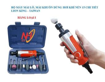 Bộ Máy Mài Lỗ, Mài Khuôn Cầm Tay Dùng Hơi Khí Nén 15 Chi Tiết LION KING - TAIWAN