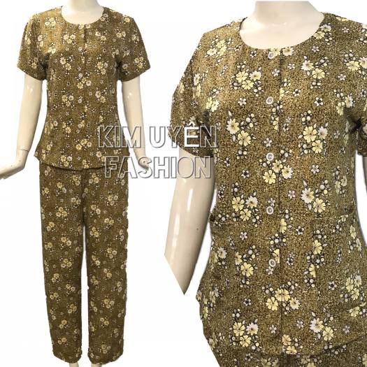 ĐỒ BỘ THUN CÀI NÚT QUẦN DÀI CHO QUÝ BÀ TỪ 48-64KG - HÀNG CÔNG TY VN - VẢI ĐẸP, DÁNG CHUẨN