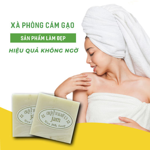 1 Cục Xà Phòng Cám Gạo Thái Lan Jam Rice Milk Soap
