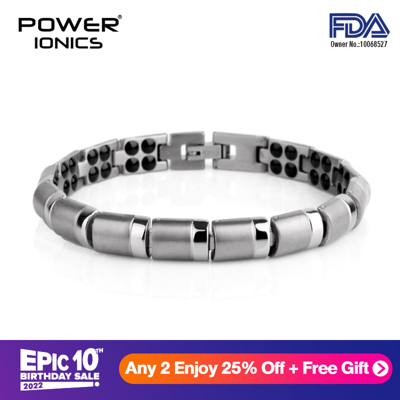 【 FDA Registration】Power Ionics ไทเทเนี่ยม99.999% Germanium สร้อยข้อมือลูกปัด Balance Body Lover เพื่อน Famliy ของขวัญสุขภาพ