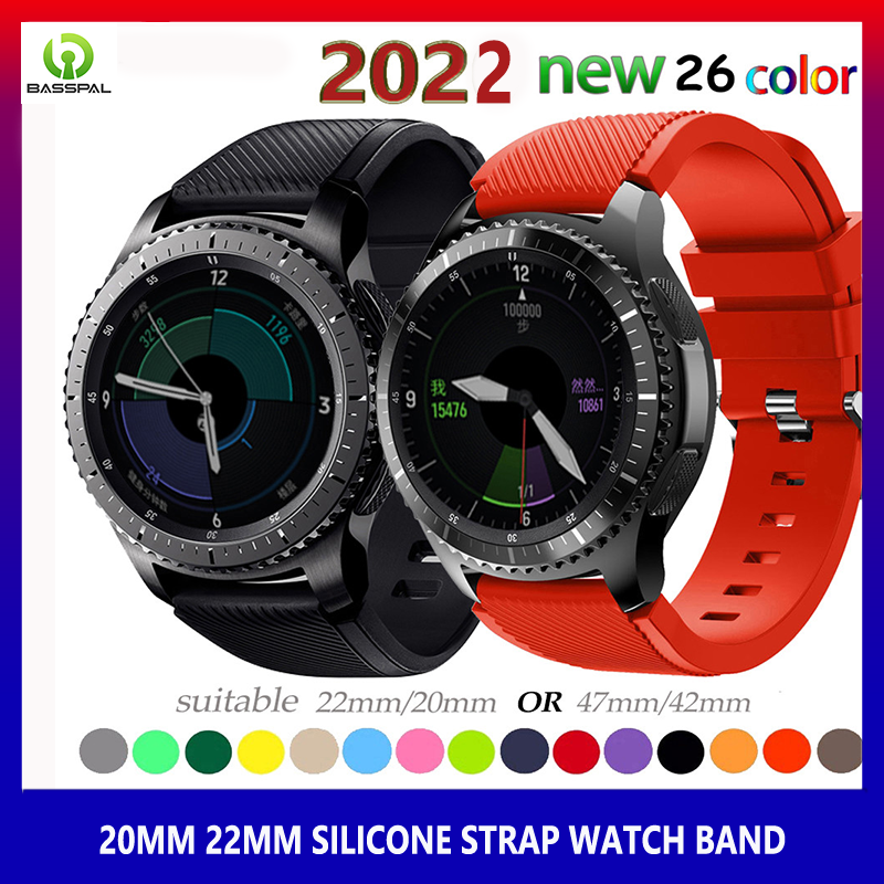 BassPal Dây Đeo Đồng Hồ 20Mm 22Mm Cho Samsung Galaxy Watch 3 41MM 45MM 46Mm 42Mm Active 2 Gear S3 Frontier Dây Đeo Huawei Watch GT 2 Amazfit Bip 47 44
